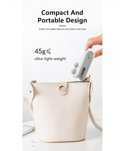 Mini snack bag sealing machine, rechargeable bag sealer, 2 to 1 bag heat sealing machine, chip knife, plastic bag resealing machine, keep food fresh, small sealing machine, USB rechargeable sealing machine, food storage sealing machine