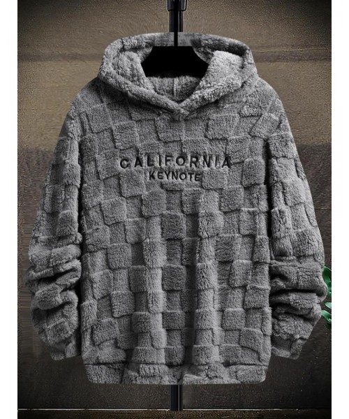 Men's Letter Embroidery Textured Drop Shoulder Fuzzy Hoodie, 1 Count Regular Fit Casual Fashion Long Sleeve Hooded Sweatshirt for Spring & Fall, Fashion Men's Clothes for Daily Wear Men's Letter Embroidery Textured Drop Shoulder Fuzzy Hoodie, 1 Count Regular Fit Casual Fashion Long Sleeve Hooded Sweatshirt for Spring & Fall, Fashion Men's Clothes for Daily Wear