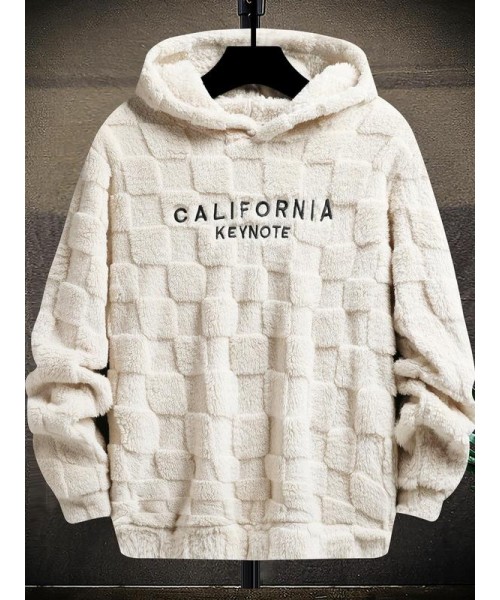 Men's Letter Embroidery Textured Drop Shoulder Fuzzy Hoodie, 1 Count Regular Fit Casual Fashion Long Sleeve Hooded Sweatshirt for Spring & Fall, Fashion Men's Clothes for Daily Wear Men's Letter Embroidery Textured Drop Shoulder Fuzzy Hoodie, 1 Count Regular Fit Casual Fashion Long Sleeve Hooded Sweatshirt for Spring & Fall, Fashion Men's Clothes for Daily Wear