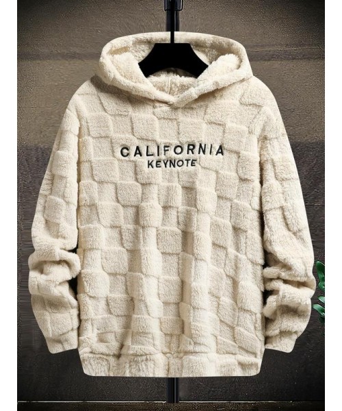 Men's Letter Embroidery Textured Drop Shoulder Fuzzy Hoodie, 1 Count Regular Fit Casual Fashion Long Sleeve Hooded Sweatshirt for Spring & Fall, Fashion Men's Clothes for Daily Wear Men's Letter Embroidery Textured Drop Shoulder Fuzzy Hoodie, 1 Count Regular Fit Casual Fashion Long Sleeve Hooded Sweatshirt for Spring & Fall, Fashion Men's Clothes for Daily Wear