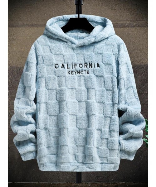 Men's Letter Embroidery Textured Drop Shoulder Fuzzy Hoodie, 1 Count Regular Fit Casual Fashion Long Sleeve Hooded Sweatshirt for Spring & Fall, Fashion Men's Clothes for Daily Wear Men's Letter Embroidery Textured Drop Shoulder Fuzzy Hoodie, 1 Count Regular Fit Casual Fashion Long Sleeve Hooded Sweatshirt for Spring & Fall, Fashion Men's Clothes for Daily Wear