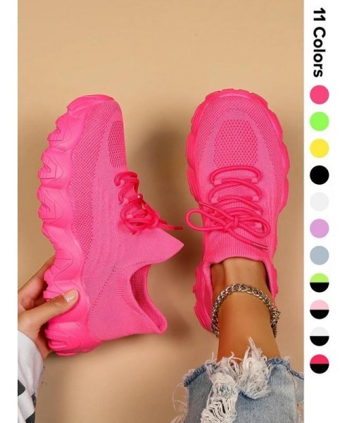 2024 Summer Lace-up Low Top Slip on Women Sneakers, Comfortable Ankle Socks Shoes, Knit Sports Running Shoes, Back To School Women's Workout Sneakers&nbsp;As Gift, for Fall Outfit