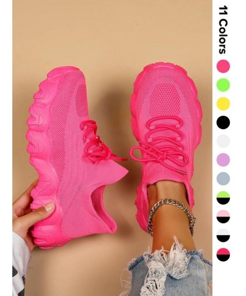 2024 Summer Lace-up Low Top Slip on Women Sneakers, Comfortable Ankle Socks Shoes, Knit Sports Running Shoes, Back To School Women's Workout Sneakers As Gift, for Fall Outfit 2024 Summer Lace-up Low Top Slip on Women Sneakers, Comfortable Ankle Socks Shoes, Knit Sports Running Shoes, Back To School Women's Workout Sneakers As Gift, for Fall Outfit