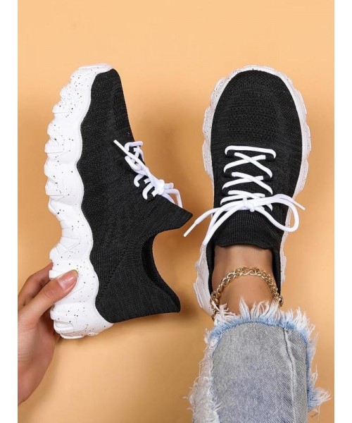 2024 Summer Lace-up Low Top Slip on Women Sneakers, Comfortable Ankle Socks Shoes, Knit Sports Running Shoes, Back To School Women's Workout Sneakers As Gift, for Fall Outfit 2024 Summer Lace-up Low Top Slip on Women Sneakers, Comfortable Ankle Socks Shoes, Knit Sports Running Shoes, Back To School Women's Workout Sneakers As Gift, for Fall Outfit