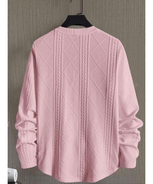 Men's Regular Fit Patched Detail Textured Knit Tops, Knit Sweater, Nit Casual Long Sleeve Round Neck T-shirt for All Seasons, Fashion Men's Knit Top for Daily Wear Men's Regular Fit Patched Detail Textured Knit Tops, Knit Sweater, Nit Casual Long Sleeve Round Neck T-shirt for All Seasons, Fashion Men's Knit Top for Daily Wear