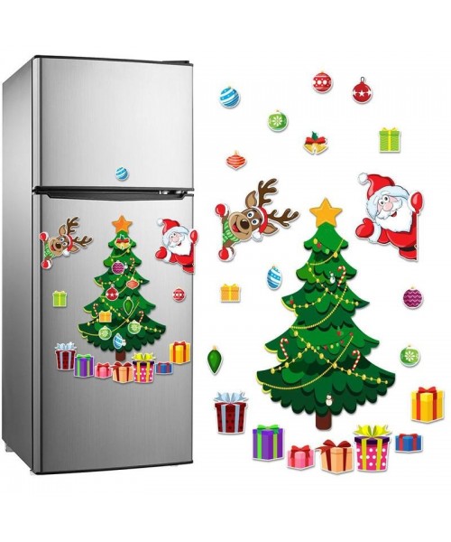 Christmas Themed Magnetic Sticker, 1 Set Cartoon Santa Claus & Reindeer & Tree Pattern&nbsp;Refrigerator Magnets, Holiday Party Atmosphere Enhancer