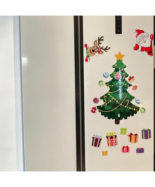 Christmas Themed Magnetic Sticker, 1 Set Cartoon Santa Claus & Reindeer & Tree Pattern&nbsp;Refrigerator Magnets, Holiday Party Atmosphere Enhancer