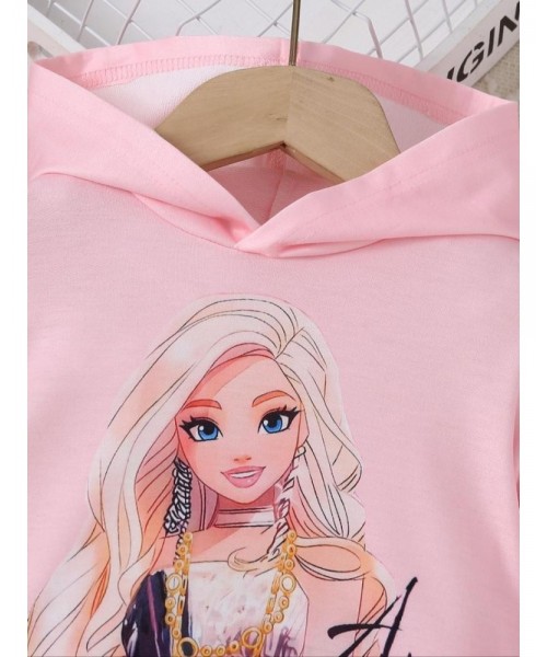 Two-Piece Set Girl's Cartoon Figure Print Sweatshirt & Denim-Effect Print Leggings Set, Casual Fashion Long Sleeve Hooded Pullover & Skinny Pants for Daily Outdoor Wear, Girls Two-piece Outfits for Fall & Winter Two-Piece Set Girl's Cartoon Figure Print Sweatshirt & Denim-Effect Print Leggings Set, Casual Fashion Long Sleeve Hooded Pullover & Skinny Pants for Daily Outdoor Wear, Girls Two-piece Outfits for Fall & Winter