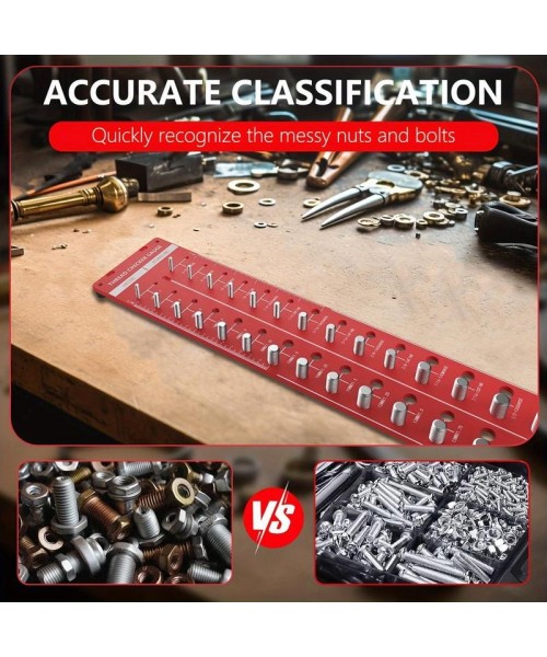 Thread Checker, 1 Count Nut and Bolt Thread Checker, Universal Bolt Size & Thread Gauge, Bolt & Nut Identification Gauge