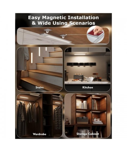 【2/4/8Pack】56LED Under Cabinet Lighting Wireless w/Remote, 11.8'' Motion Sensor Light Indoor Rechargeable Under Cabinet Lights, Magnetic Closet Lights Battery Operated, Under Counter Lights for Kitchen 【2/4/8Pack】56LED Under Cabinet Lighting Wireless w/Remote, 11.8'' Motion Sensor Light Indoor Rechargeable Under Cabinet Lights, Magnetic Closet Lights Battery Operated, Under Counter Lights for Kitchen