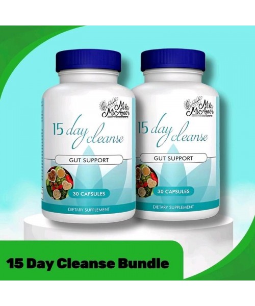15 Day Cleanse Bundle | Gut and Colon Support | Caffeine Free | Advanced Formula with Senna, Cascara Sagrada, & Psyllium Husk | Non-GMO | 2 bottles