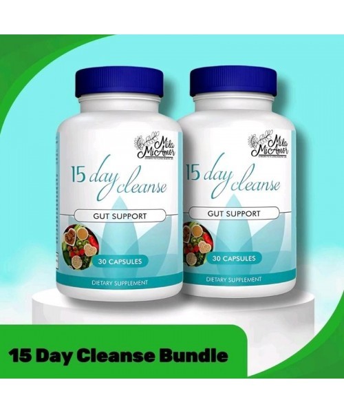 15 Day Cleanse Bundle | Gut and Colon Support | Caffeine Free | Advanced Formula with Senna, Cascara Sagrada, & Psyllium Husk | Non-GMO | 2 bottles