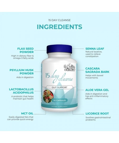 15 Day Cleanse Bundle | Gut and Colon Support | Caffeine Free | Advanced Formula with Senna, Cascara Sagrada, & Psyllium Husk | Non-GMO | 2 bottles