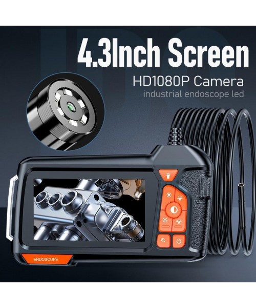 Industrial Endoscope Borescope Camera with Light, 4.3 Inch Screen HD Digital Snake Camera, Waterproof Sewer Inspection Camera with 6 LED Lights, Semi-Rigid Cable, Measuring Gauges Industrial Endoscope Borescope Camera with Light, 4.3 Inch Screen HD Digital Snake Camera, Waterproof Sewer Inspection Camera with 6 LED Lights, Semi-Rigid Cable, Measuring Gauges