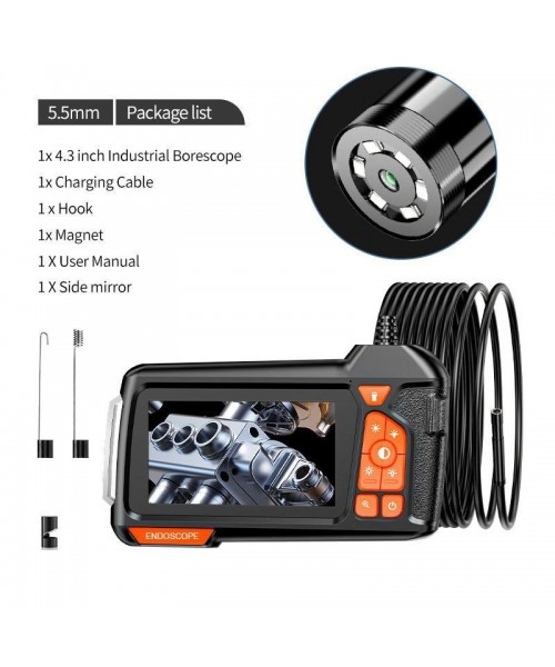 Industrial Endoscope Borescope Camera with Light, 4.3 Inch Screen HD Digital Snake Camera, Waterproof Sewer Inspection Camera with 6 LED Lights, Semi-Rigid Cable, Measuring Gauges Industrial Endoscope Borescope Camera with Light, 4.3 Inch Screen HD Digital Snake Camera, Waterproof Sewer Inspection Camera with 6 LED Lights, Semi-Rigid Cable, Measuring Gauges