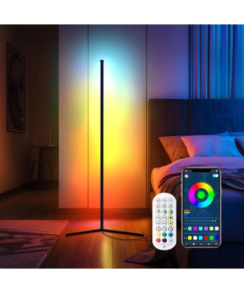 Fall&nbsp;RGB Corner Floor Lamp, USB Powered Color Changing LED Light with Music Sync, Modern Mood Lighting Corner Lamp with Remote Control for Office Bedroom,&nbsp;Funky Cool Furniture,&nbsp;Prince Room