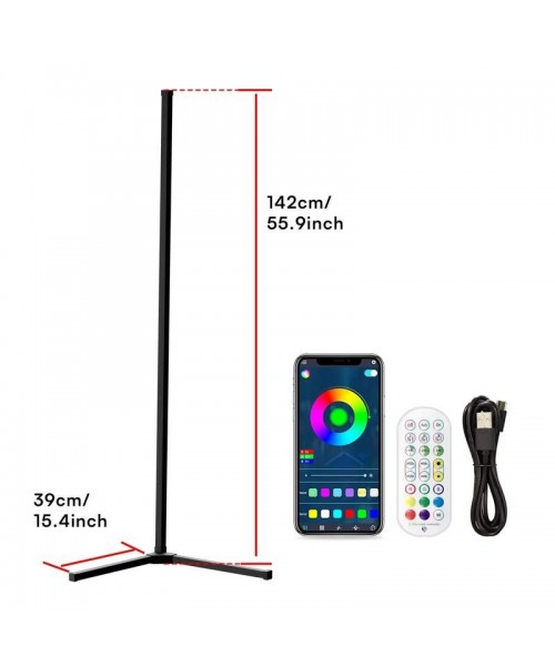 Fall&nbsp;RGB Corner Floor Lamp, USB Powered Color Changing LED Light with Music Sync, Modern Mood Lighting Corner Lamp with Remote Control for Office Bedroom,&nbsp;Funky Cool Furniture,&nbsp;Prince Room