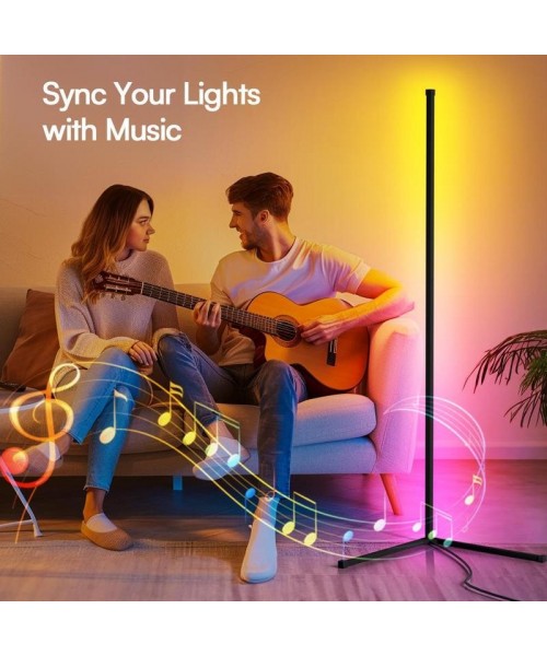 Fall&nbsp;RGB Corner Floor Lamp, USB Powered Color Changing LED Light with Music Sync, Modern Mood Lighting Corner Lamp with Remote Control for Office Bedroom,&nbsp;Funky Cool Furniture,&nbsp;Prince Room
