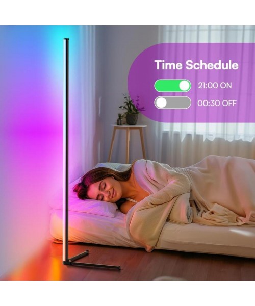 Fall&nbsp;RGB Corner Floor Lamp, USB Powered Color Changing LED Light with Music Sync, Modern Mood Lighting Corner Lamp with Remote Control for Office Bedroom,&nbsp;Funky Cool Furniture,&nbsp;Prince Room