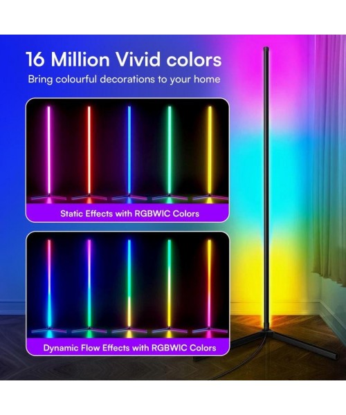 Fall&nbsp;RGB Corner Floor Lamp, USB Powered Color Changing LED Light with Music Sync, Modern Mood Lighting Corner Lamp with Remote Control for Office Bedroom,&nbsp;Funky Cool Furniture,&nbsp;Prince Room