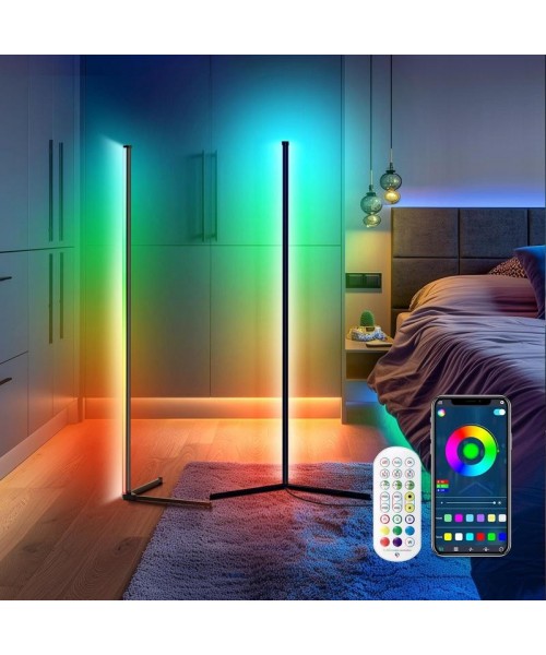 Fall&nbsp;RGB Corner Floor Lamp, USB Powered Color Changing LED Light with Music Sync, Modern Mood Lighting Corner Lamp with Remote Control for Office Bedroom,&nbsp;Funky Cool Furniture,&nbsp;Prince Room