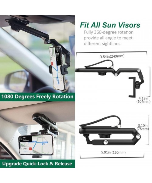 2024 New 1080° Multi-function Sun Visor Universal 360 Degree Rotating Phone Holder Suitable for Any Scene Car Holder - Rotatable and Retractable 2024 New 1080° Multi-function Sun Visor Universal 360 Degree Rotating Phone Holder Suitable for Any Scene Car Holder - Rotatable and Retractable
