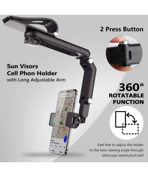 2024 New 1080° Multi-function Sun Visor Universal 360 Degree Rotating Phone Holder Suitable for Any Scene Car Holder - Rotatable and Retractable 2024 New 1080° Multi-function Sun Visor Universal 360 Degree Rotating Phone Holder Suitable for Any Scene Car Holder - Rotatable and Retractable