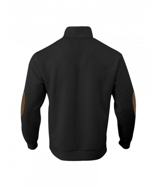 Men's Colorblock Patchwork Jacquard Button Front Sweatshirt, Regular Fit Casual Long Sleeve Stand Collar Sweatshirt for Fall & Winter, Fashion Men's Knitwear for Daily Wear Men's Colorblock Patchwork Jacquard Button Front Sweatshirt, Regular Fit Casual Long Sleeve Stand Collar Sweatshirt for Fall & Winter, Fashion Men's Knitwear for Daily Wear