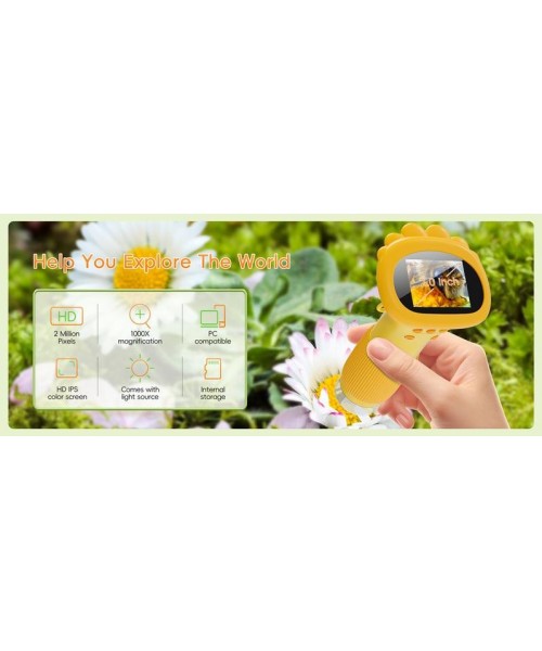 Kids Microscope, INSKAM 2 Inch IPS Screen 1000X Handheld Digital Microscope HD Pocket Portable Mini USB Microscope Camera Compatible with PC, Science Education Fun Birthday Gift for Kids Students Kids Microscope, INSKAM 2 Inch IPS Screen 1000X Handheld Digital Microscope HD Pocket Portable Mini USB Microscope Camera Compatible with PC, Science Education Fun Birthday Gift for Kids Students