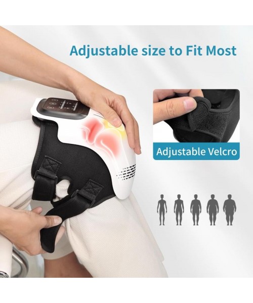 Knee Massager,Cordless Knee Massager and Vibration,Adjustable Temperature Knee Massager with Clear Visible LED Screen