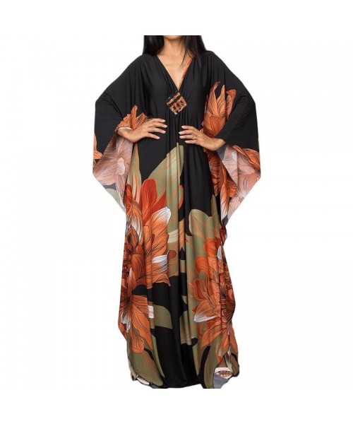 Women Ethnic Print Kaftan Dress ,All Over Print Sleeve TunicDress, Boho Casual V Neck 3/4 Sleeve TunicDress for Women, Women's Plus size Cover Up,Mrs. Roper Kaftan ,bubu,mumu,Casual Womenswear Women Ethnic Print Kaftan Dress ,All Over Print Sleeve TunicDress, Boho Casual V Neck 3/4 Sleeve TunicDress for Women, Women's Plus size Cover Up,Mrs. Roper Kaftan ,bubu,mumu,Casual Womenswear