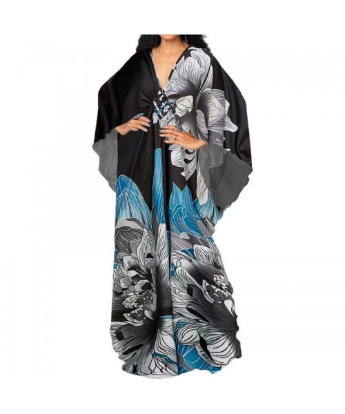 Women Ethnic Print Kaftan Dress ,All Over Print Sleeve TunicDress, Boho Casual V Neck 3/4 Sleeve TunicDress for Women, Women's Plus size Cover Up,Mrs. Roper Kaftan ,bubu,mumu,Casual Womenswear Women Ethnic Print Kaftan Dress ,All Over Print Sleeve TunicDress, Boho Casual V Neck 3/4 Sleeve TunicDress for Women, Women's Plus size Cover Up,Mrs. Roper Kaftan ,bubu,mumu,Casual Womenswear