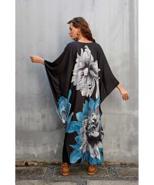 Women Ethnic Print Kaftan Dress ,All Over Print Sleeve TunicDress, Boho Casual V Neck 3/4 Sleeve TunicDress for Women, Women's Plus size Cover Up,Mrs. Roper Kaftan ,bubu,mumu,Casual Womenswear Women Ethnic Print Kaftan Dress ,All Over Print Sleeve TunicDress, Boho Casual V Neck 3/4 Sleeve TunicDress for Women, Women's Plus size Cover Up,Mrs. Roper Kaftan ,bubu,mumu,Casual Womenswear