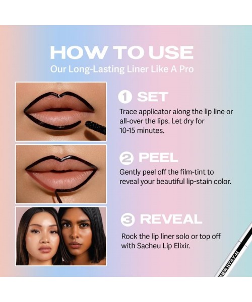 LIP LINER STAY-N - Peel-Off Lip Liner Stain - Lasts All Day & Night Eyeliner Lipliner LIP LINER STAY-N - Peel-Off Lip Liner Stain - Lasts All Day & Night Eyeliner Lipliner