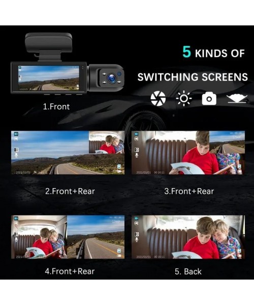 3.16 Inch Screen Car Dash Cam with 32G Card for Summer, 1080P HD Car Dash Cam, Front & Inside Dual Recording Car DVR, Dash Camera for Car, Full HD Car Recorder with IR Night Vision & Loop Recording, Car Video Surveillance Tool, Car Accessories 3.16 Inch Screen Car Dash Cam with 32G Card for Summer, 1080P HD Car Dash Cam, Front & Inside Dual Recording Car DVR, Dash Camera for Car, Full HD Car Recorder with IR Night Vision & Loop Recording, Car Video Surveillance Tool, Car Accessories