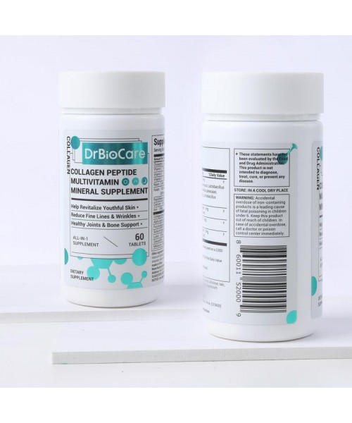 【HOT SALE】DrBioCare Collagen Peptide，Vitamin & Mineral, Contains Vitamin d3, Vitamin C, Probiotics,Vitamin E, Vitamin b & Multivitamin