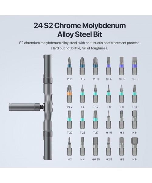24 in 1 Magnetic Screwdriver Set, MultifunctionalScrewdriver Tools Set with Detachable T-shapedRatchet Handle,Household Maintenance ToolBox Set, Tools for Mechanics 24 in 1 Magnetic Screwdriver Set, MultifunctionalScrewdriver Tools Set with Detachable T-shapedRatchet Handle,Household Maintenance ToolBox Set, Tools for Mechanics