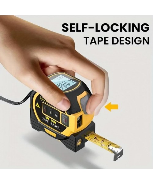 2 in 1 Digital Laser 5m Tape Measure, 1 Count 40m/60m Laser Measuring Tool with LCD Display & Self-locking Device, Accurate Measurement Tool, Work Equipment for Men 2 in 1 Digital Laser 5m Tape Measure, 1 Count 40m/60m Laser Measuring Tool with LCD Display & Self-locking Device, Accurate Measurement Tool, Work Equipment for Men