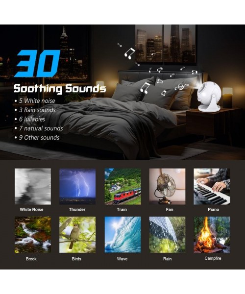 VanSmaGo White Noise Sound Machine with Galaxy Projector - Sound Machine White Noise Machine for Adults, Kids & Baby, 30 Nature Sound, HD Projection, Timer, HD Projection, Baby Sound Machine for Sleep, Relax, Meditation, Office, Privacy Home, Gift