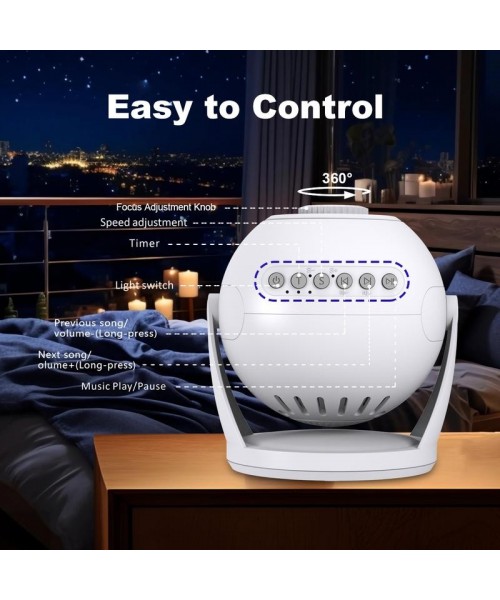 VanSmaGo White Noise Sound Machine with Galaxy Projector - Sound Machine White Noise Machine for Adults, Kids & Baby, 30 Nature Sound, HD Projection, Timer, HD Projection, Baby Sound Machine for Sleep, Relax, Meditation, Office, Privacy Home, Gift