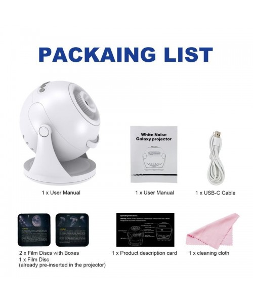 VanSmaGo White Noise Sound Machine with Galaxy Projector - Sound Machine White Noise Machine for Adults, Kids & Baby, 30 Nature Sound, HD Projection, Timer, HD Projection, Baby Sound Machine for Sleep, Relax, Meditation, Office, Privacy Home, Gift