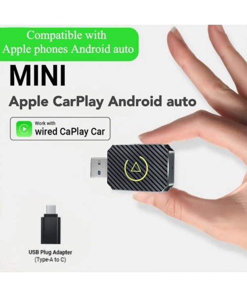 Mini Wireless Apple CarPlay Adapter, for both Apple and Android, 2 in 1, small wireless carplay adapter, converts wired to wireless, suitable for factory wired CarPlay cars from 2016 onwards, plug and play Mini Wireless Apple CarPlay Adapter, for both Apple and Android, 2 in 1, small wireless carplay adapter, converts wired to wireless, suitable for factory wired CarPlay cars from 2016 onwards, plug and play