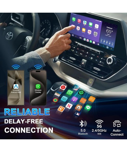 Mini Wireless Apple CarPlay Adapter, for both Apple and Android, 2 in 1, small wireless carplay adapter, converts wired to wireless, suitable for factory wired CarPlay cars from 2016 onwards, plug and play Mini Wireless Apple CarPlay Adapter, for both Apple and Android, 2 in 1, small wireless carplay adapter, converts wired to wireless, suitable for factory wired CarPlay cars from 2016 onwards, plug and play
