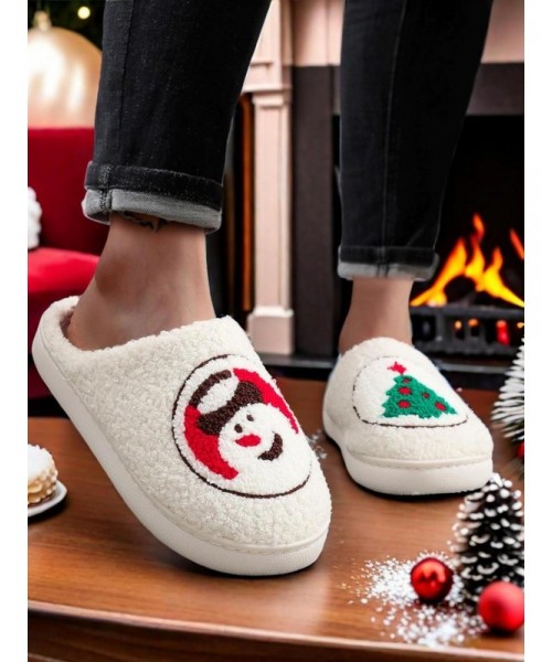 Women's Cute Gingerbread Man Design Plush Slippers, Casual Soft Comfortable Home Slippers, Warm Slippers for Indoor & Outdoor Use for Fall & Winter Women's Cute Gingerbread Man Design Plush Slippers, Casual Soft Comfortable Home Slippers, Warm Slippers for Indoor & Outdoor Use for Fall & Winter