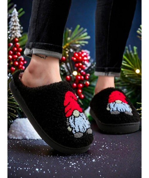 Women's Cute Gingerbread Man Design Plush Slippers, Casual Soft Comfortable Home Slippers, Warm Slippers for Indoor & Outdoor Use for Fall & Winter Women's Cute Gingerbread Man Design Plush Slippers, Casual Soft Comfortable Home Slippers, Warm Slippers for Indoor & Outdoor Use for Fall & Winter