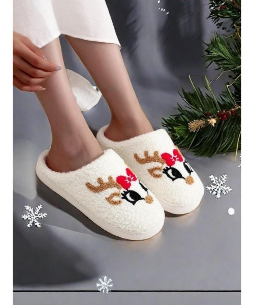 Women's Cute Gingerbread Man Design Plush Slippers, Casual Soft Comfortable Home Slippers, Warm Slippers for Indoor & Outdoor Use for Fall & Winter Women's Cute Gingerbread Man Design Plush Slippers, Casual Soft Comfortable Home Slippers, Warm Slippers for Indoor & Outdoor Use for Fall & Winter