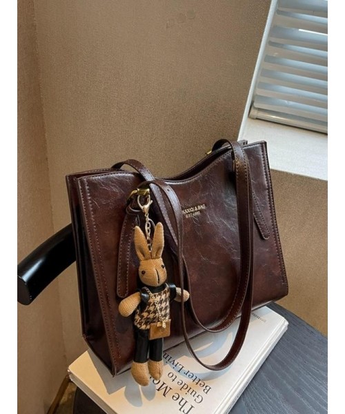 Women's Summer Minimalist Zipper Tote Bag, Work Bag, Fashionable Solid Color Large Capacity Everyday Bags with Rabbit Charm, Female Trendy Commuter Bag for Work & Daily Used, Fall Outfits, Fall Freshness Fall, Birthday Gifts Women's Summer Minimalist Zipper Tote Bag, Work Bag, Fashionable Solid Color Large Capacity Everyday Bags with Rabbit Charm, Female Trendy Commuter Bag for Work & Daily Used, Fall Outfits, Fall Freshness Fall, Birthday Gifts