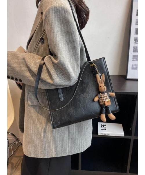 Women's Summer Minimalist Zipper Tote Bag, Work Bag, Fashionable Solid Color Large Capacity Everyday Bags with Rabbit Charm, Female Trendy Commuter Bag for Work & Daily Used, Fall Outfits, Fall Freshness Fall, Birthday Gifts Women's Summer Minimalist Zipper Tote Bag, Work Bag, Fashionable Solid Color Large Capacity Everyday Bags with Rabbit Charm, Female Trendy Commuter Bag for Work & Daily Used, Fall Outfits, Fall Freshness Fall, Birthday Gifts