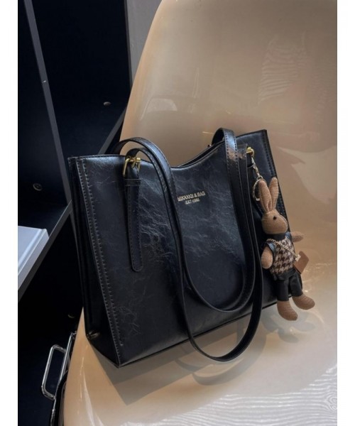 Women's Summer Minimalist Zipper Tote Bag, Work Bag, Fashionable Solid Color Large Capacity Everyday Bags with Rabbit Charm, Female Trendy Commuter Bag for Work & Daily Used, Fall Outfits, Fall Freshness Fall, Birthday Gifts Women's Summer Minimalist Zipper Tote Bag, Work Bag, Fashionable Solid Color Large Capacity Everyday Bags with Rabbit Charm, Female Trendy Commuter Bag for Work & Daily Used, Fall Outfits, Fall Freshness Fall, Birthday Gifts