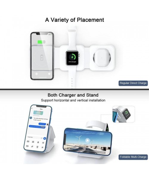 Nano 3 in 1 Wireless Charger for iPhone, Not suitable for Android, Magnetic Foldable 3 in 1 Charging Station, Travel Charger for Multple Devices for iPhone 16/15/14/13/12, for AirPods 4/3/Pro, for iWatch, Christmas Gifts Nano 3 in 1 Wireless Charger for iPhone, Not suitable for Android, Magnetic Foldable 3 in 1 Charging Station, Travel Charger for Multple Devices for iPhone 16/15/14/13/12, for AirPods 4/3/Pro, for iWatch, Christmas Gifts